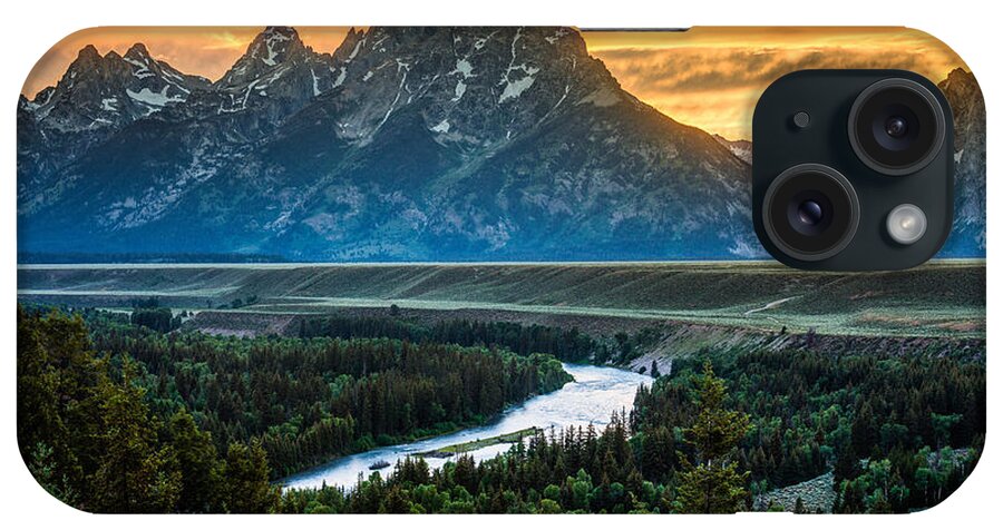  iPhone Case featuring the photograph Grand Teton National Park Sunset Poster by Gary Whitton