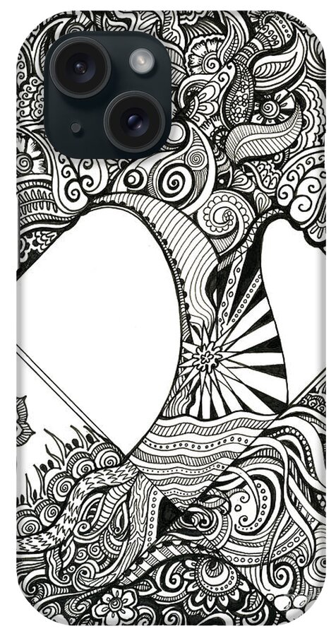 Trees iPhone Case featuring the drawing Grandiose by Danielle Scott