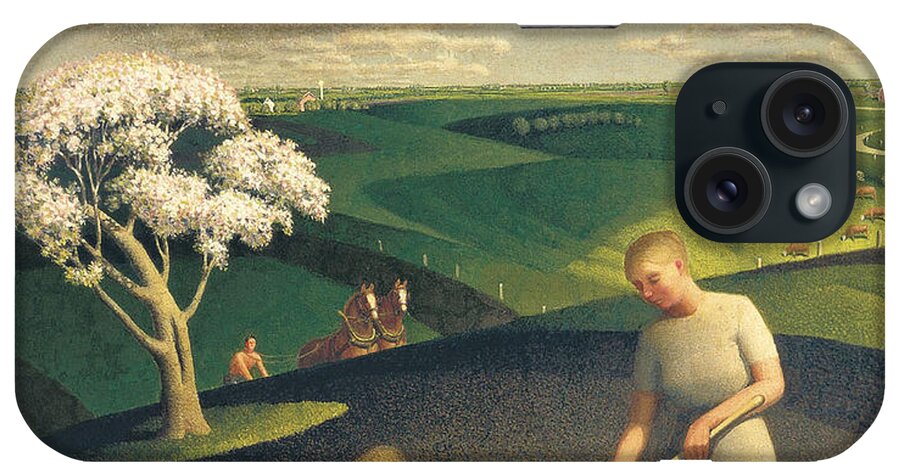Grant Wood iPhone Case featuring the painting Grant Wood by MotionAge Designs