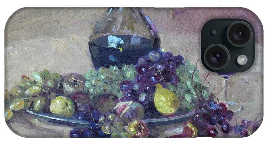 Grape iPhone Case featuring the painting Grape and Wine by Ylli Haruni