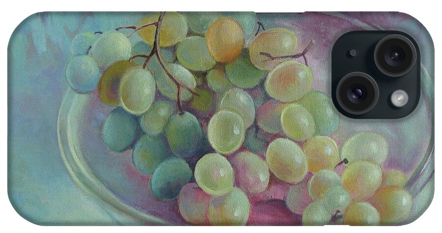 Grapes iPhone Case featuring the painting Grapes by Elena Oleniuc