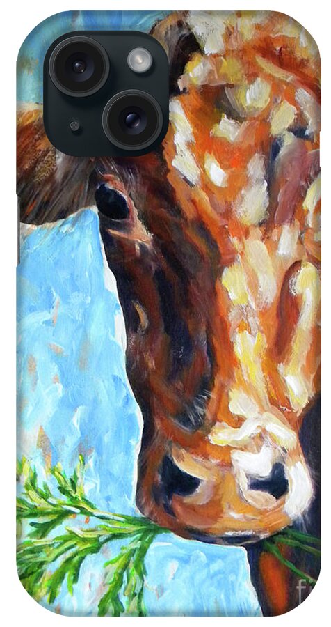 Cow iPhone Case featuring the painting Grassfed by JoAnn Wheeler