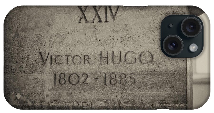 B&w iPhone Case featuring the photograph Grave of Victor Hugo by Patricia Hofmeester