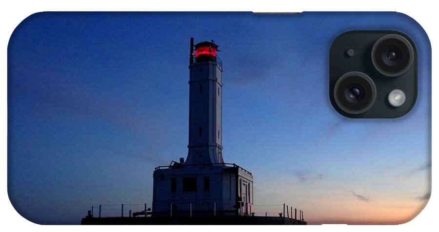 Lighthouse iPhone Case featuring the photograph Grays Reef Lighthouse At Dusk by Keith Stokes