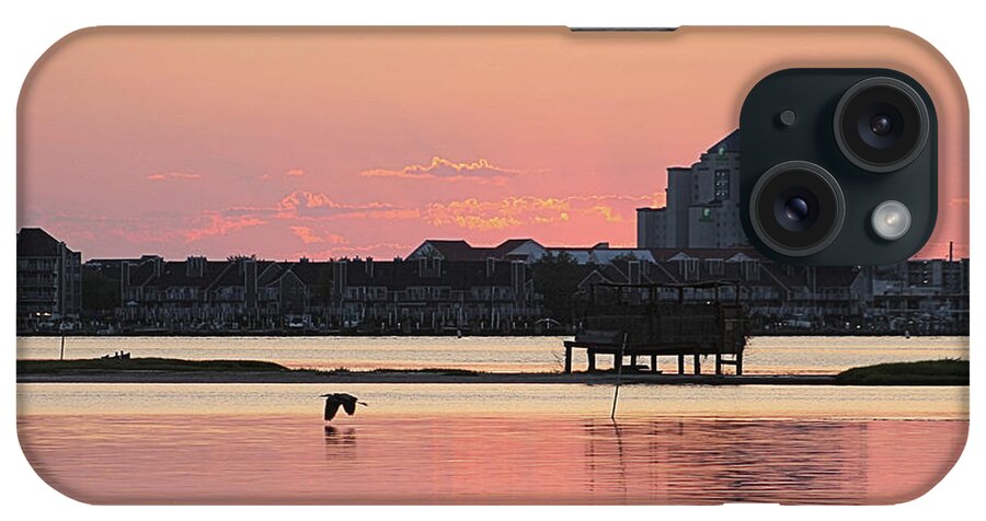 Animals iPhone Case featuring the photograph Great Egret Flies At Dawn by Robert Banach