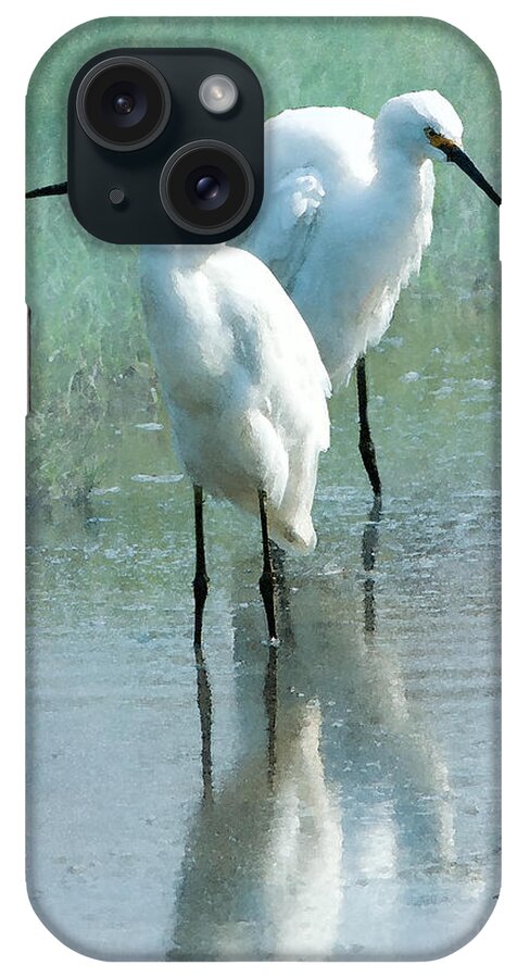 Great Egret iPhone Case featuring the photograph Great Egrets by Betty LaRue