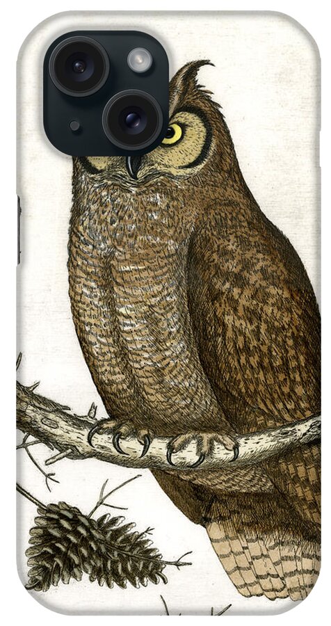 Etching iPhone Case featuring the painting Great Horned Owl by Charles Harden
