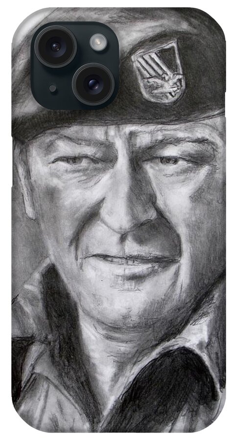 John Wayne iPhone Case featuring the drawing Green Beret by Jack Skinner