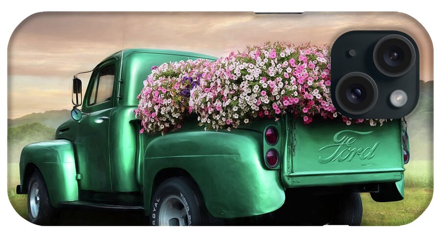 Green iPhone Case featuring the photograph Green Flower Truck by Lori Deiter