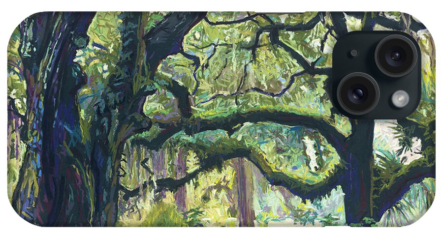 Green iPhone Case featuring the painting Green Oaks by David Randall