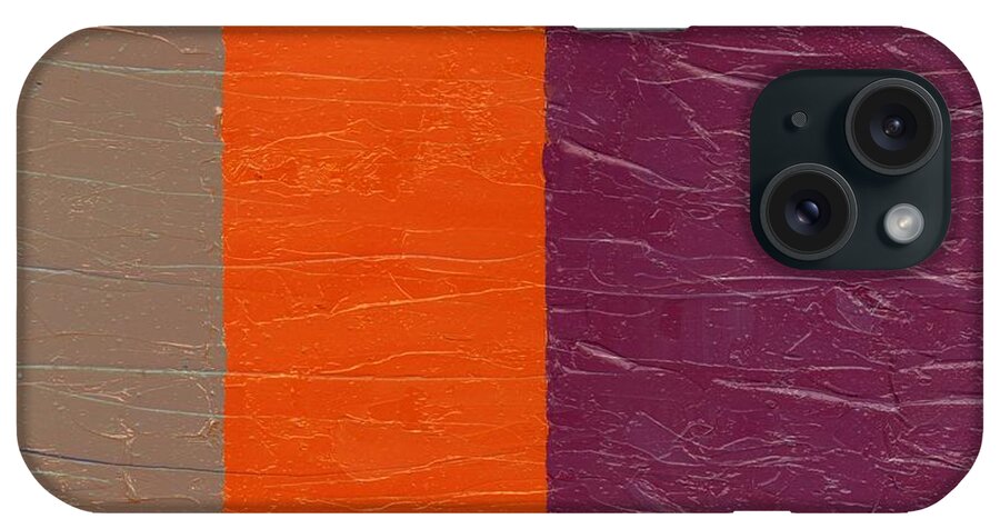 Stripes iPhone Case featuring the painting Grey Orange Purple by Michelle Calkins