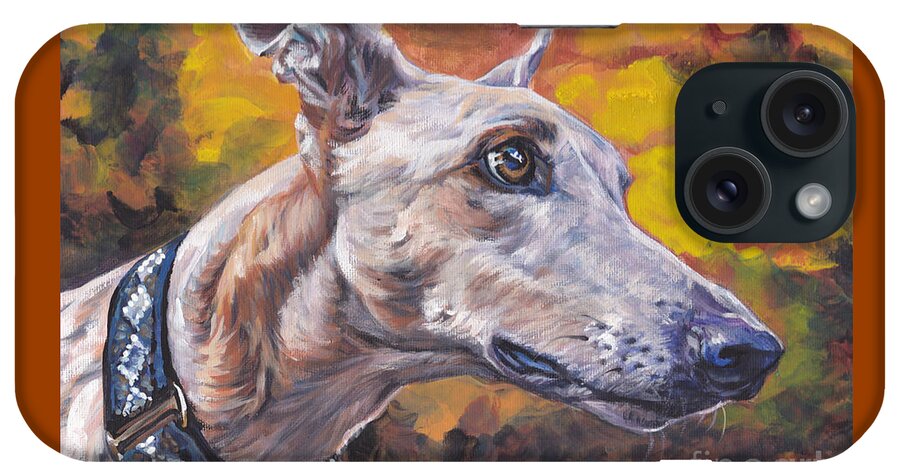 Greyhound Dog iPhone Case featuring the painting Greyhound Portrait by Lee Ann Shepard