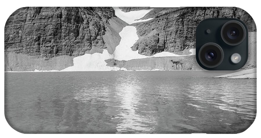 Glacier iPhone Case featuring the photograph Grinnell Glacier Black and White Panoramic by John McGraw
