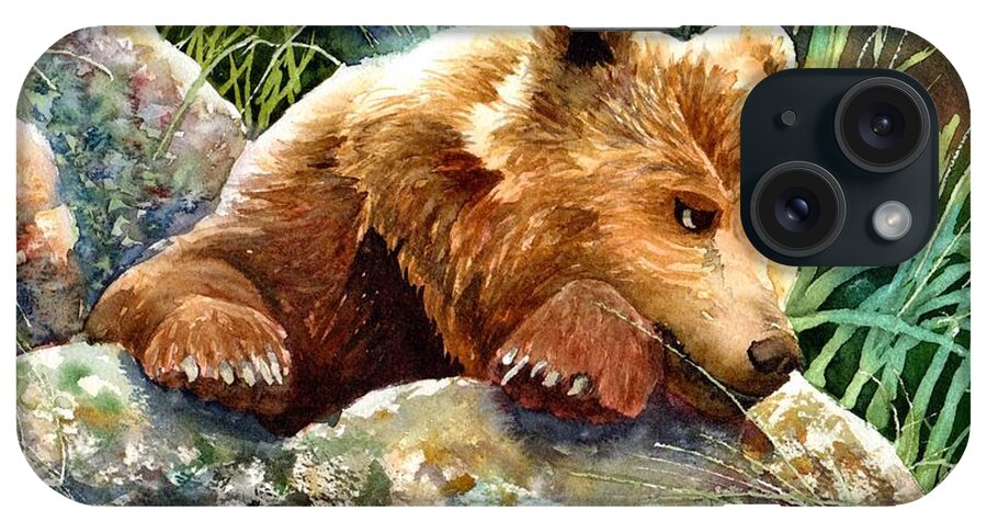 Bear iPhone Case featuring the painting Grizzly Bear by Tammy Crawford