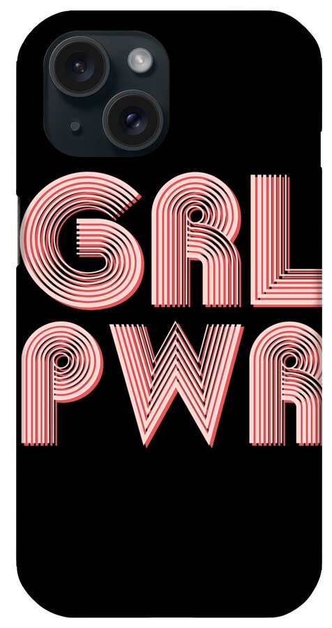 Grl Pwr iPhone Case featuring the mixed media Grl Pwr 1 - Girl Power - Minimalist Print - Pink - Typography - Quote Poster by Studio Grafiikka
