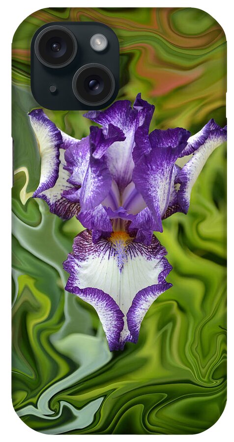 Purple Iris iPhone Case featuring the photograph Groovy Purple Iris by Rebecca Margraf