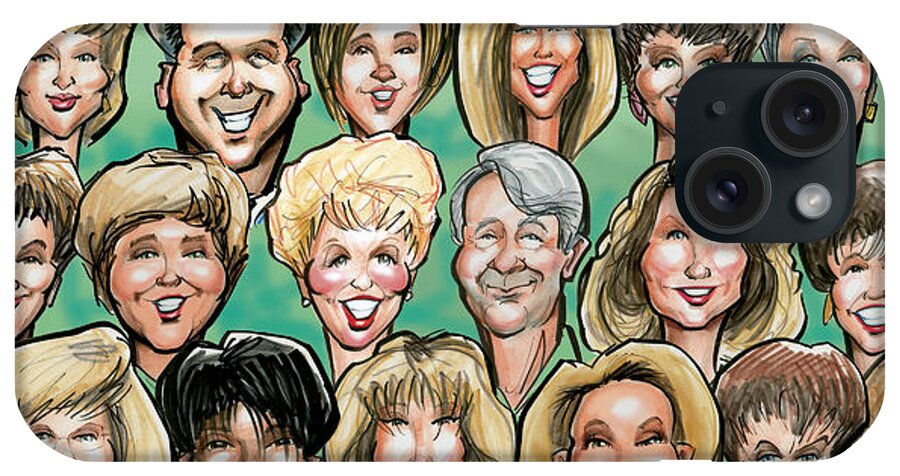 Group Caricature Real Estate Realtors Custom iPhone Case featuring the digital art Group Caricature by Kevin Middleton