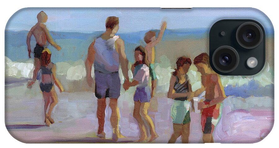 Sally Rosenbaum iPhone Case featuring the painting Group in Bodega by Sally Rosenbaum