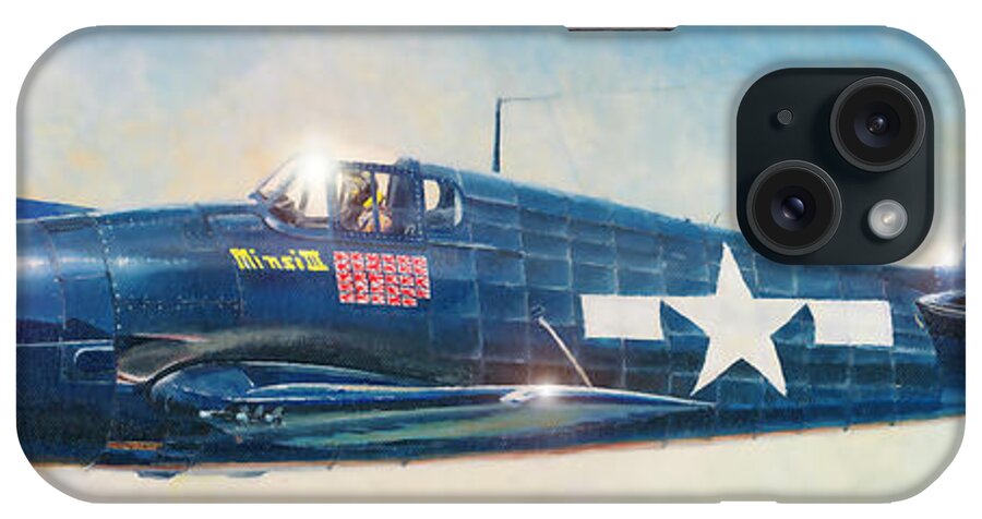 Aviation iPhone Case featuring the painting Grumman F6F-5 Hellcat by Douglas Castleman