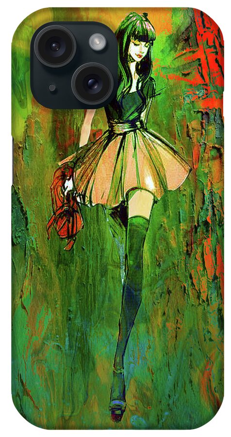 Doll iPhone Case featuring the digital art Grunge Doll by Greg Sharpe