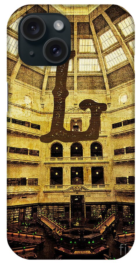 Library iPhone Case featuring the photograph Grungy Melbourne Australia Alphabet Series Letter L State Librar by Beverly Claire Kaiya