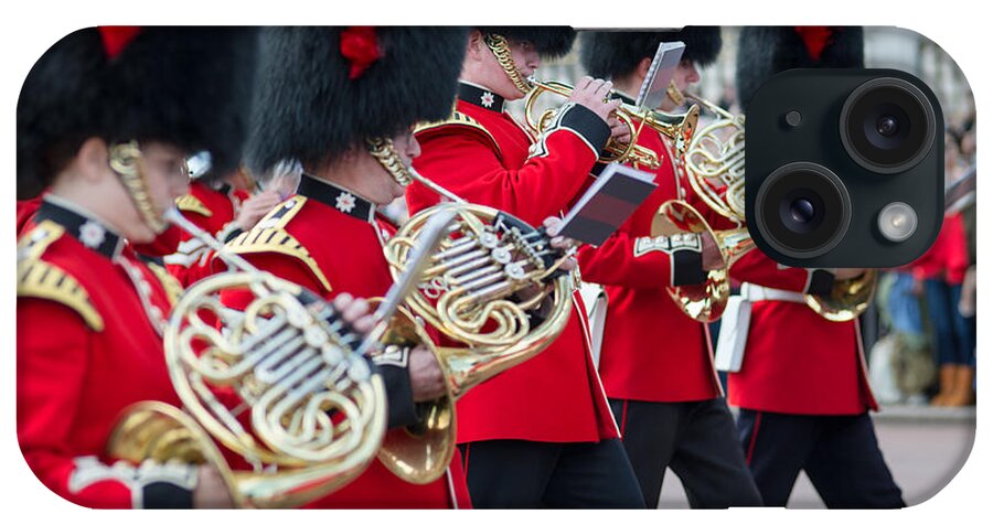 British iPhone Case featuring the photograph guards band at Buckingham palace by Andrew Michael