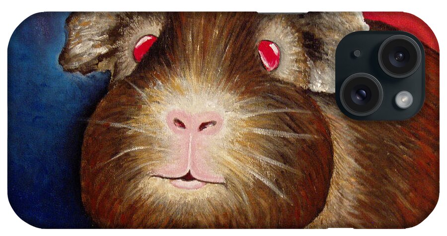 Pet iPhone Case featuring the painting Guinea Pig Portrait by Nancy Mueller