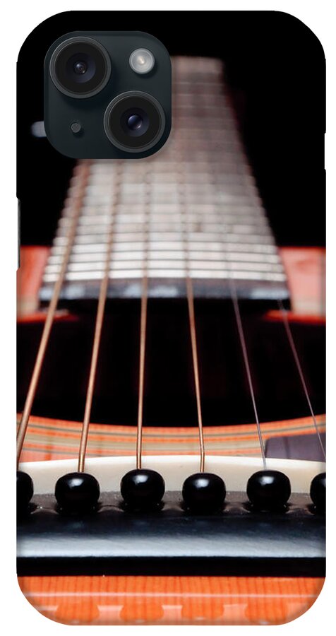 Andee Design Guitar iPhone Case featuring the photograph Guitar Orange 19 by Andee Design