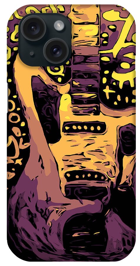 Guitars Music iPhone Case featuring the digital art Guitar Slinger by Neal Barbosa