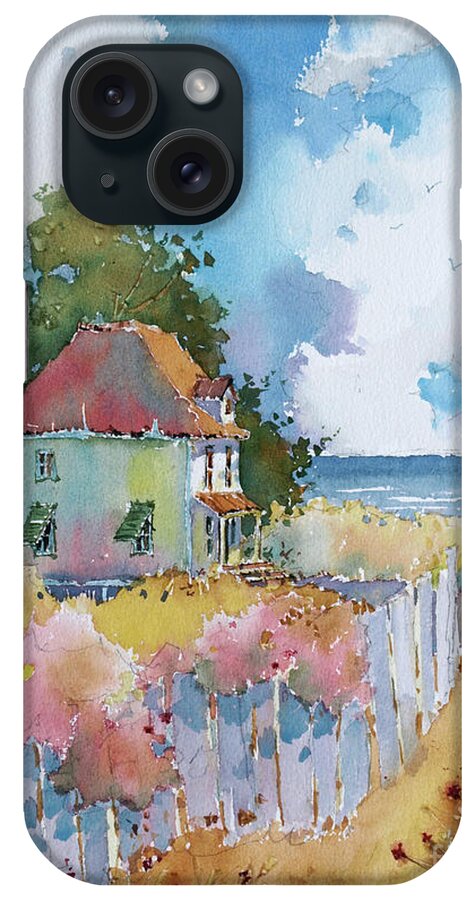 Gulf iPhone Case featuring the painting Gulf Coast Cottage by Joyce Hicks