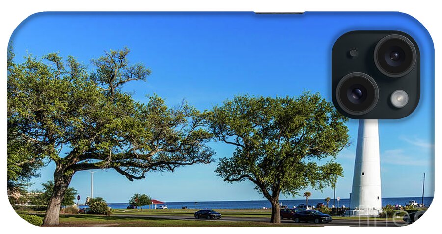 Seascape iPhone Case featuring the photograph Gulf Coast Lighthouse Seascape Biloxi MS 3663b by Ricardos Creations