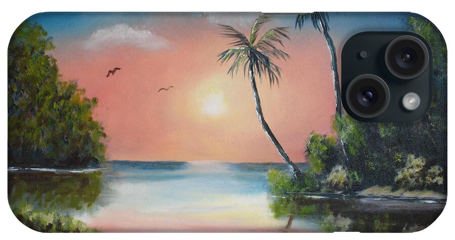 Sunset iPhone Case featuring the painting Gulf Coast Sunset by Susan Kubes