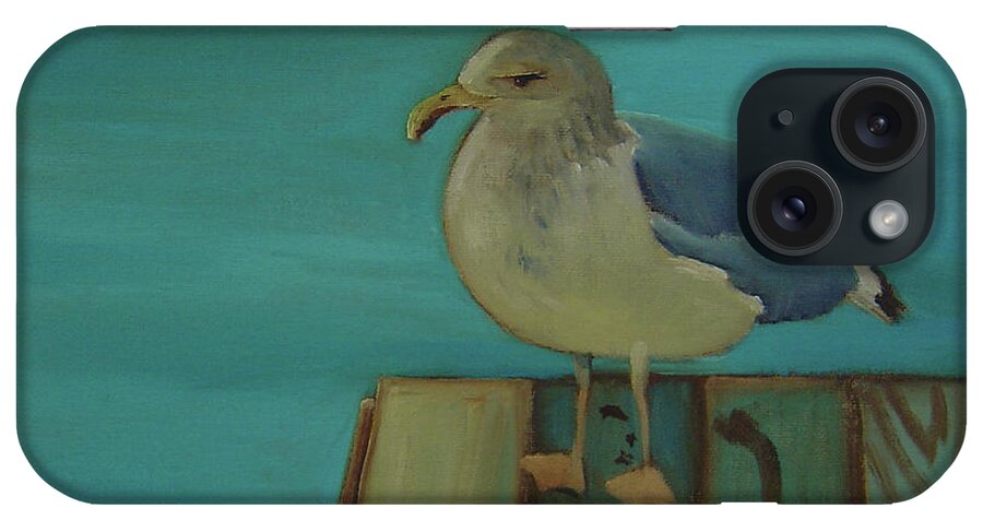 Sea Gull iPhone Case featuring the painting Gull and Ring by Lilibeth Andre