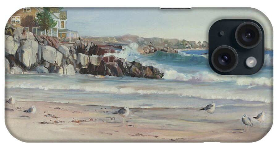 Oil iPhone Case featuring the painting Gulls at Rest by P Anthony Visco