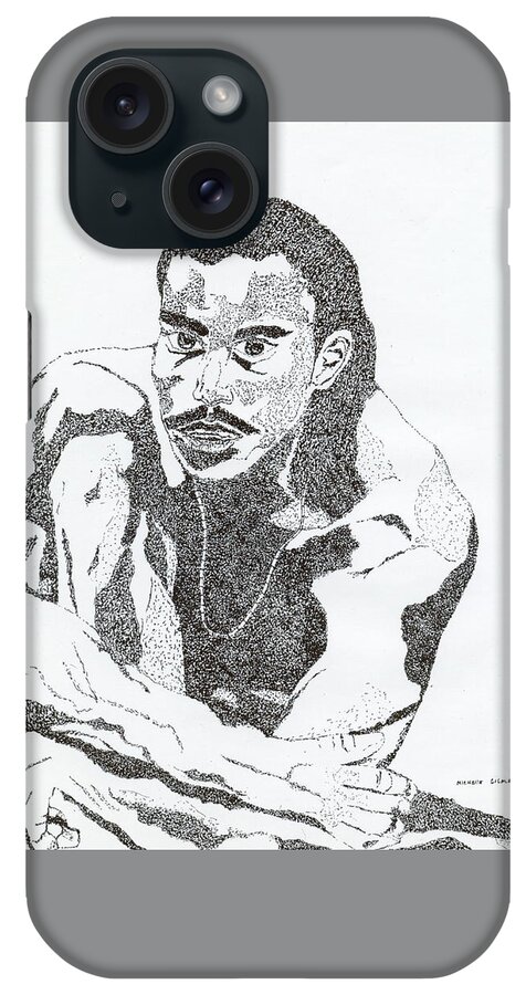Drawings iPhone Case featuring the drawing Guy by Michelle Gilmore