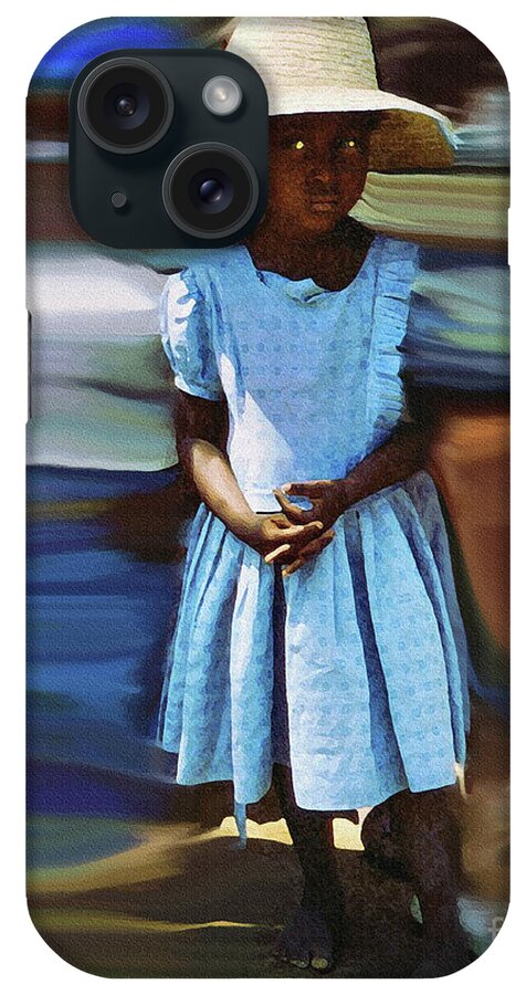 Diane Berry iPhone Case featuring the painting Haitian Clinic Child Klinik Ayisyen an pitit by Diane E Berry