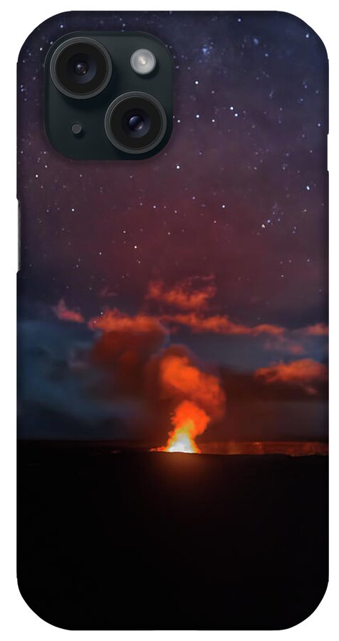 Halemaumau Crater iPhone Case featuring the photograph Halemaumau Crater at Night by Susan Rissi Tregoning