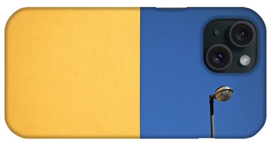 Urban iPhone Case featuring the photograph Half yellow Half blue by Silvia Ganora