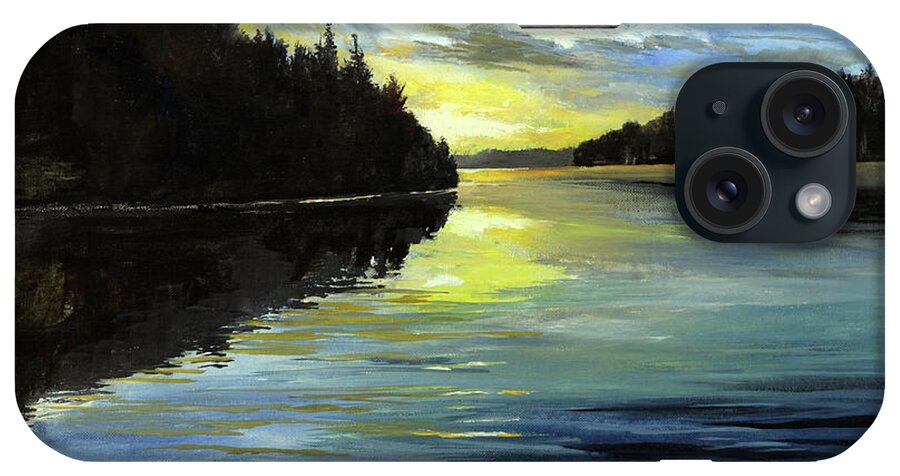 Water iPhone Case featuring the painting Haliburton Sunrise by William Band