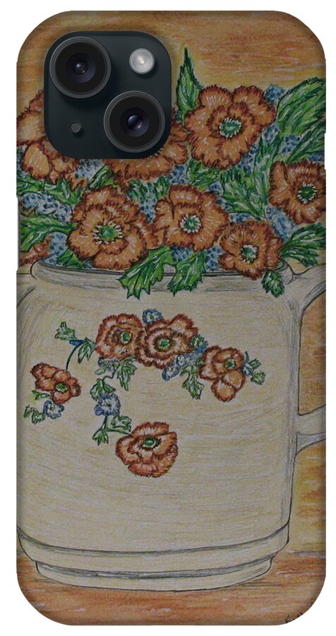 Hall China iPhone Case featuring the painting Hall China Orange Poppy and Poppies by Kathy Marrs Chandler