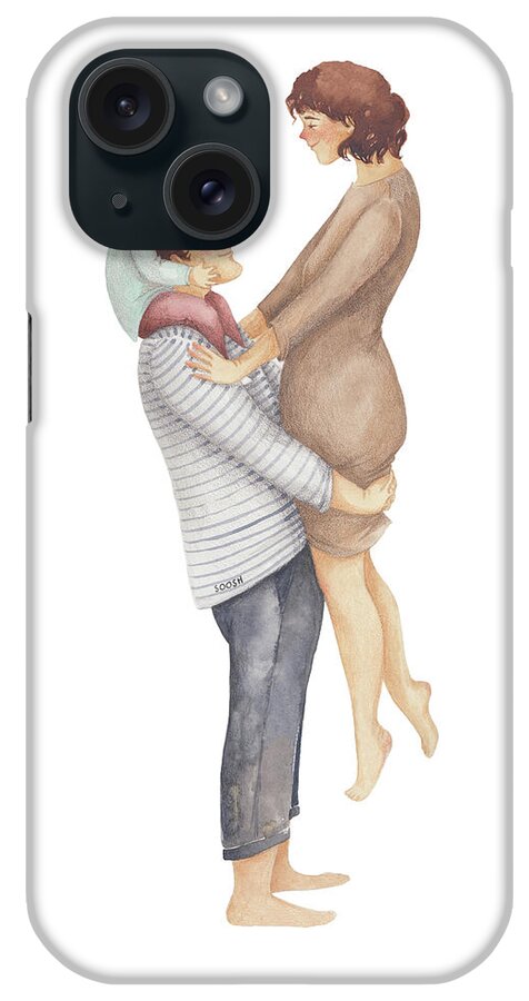 Soosh iPhone Case featuring the drawing Handful of Love by Soosh