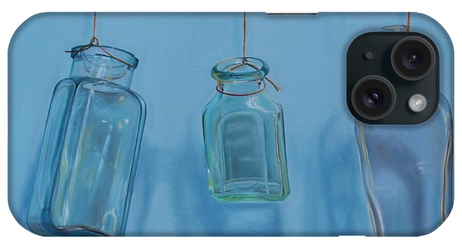 Bottle iPhone Case featuring the painting Hanging Bottles by Emily Page