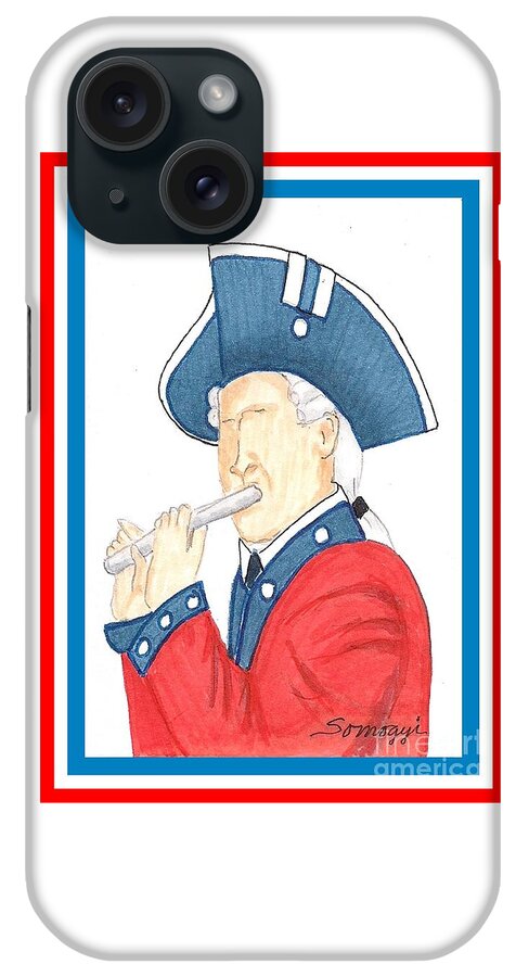 Celebration iPhone Case featuring the drawing Happy Birthday, America by Jayne Somogy