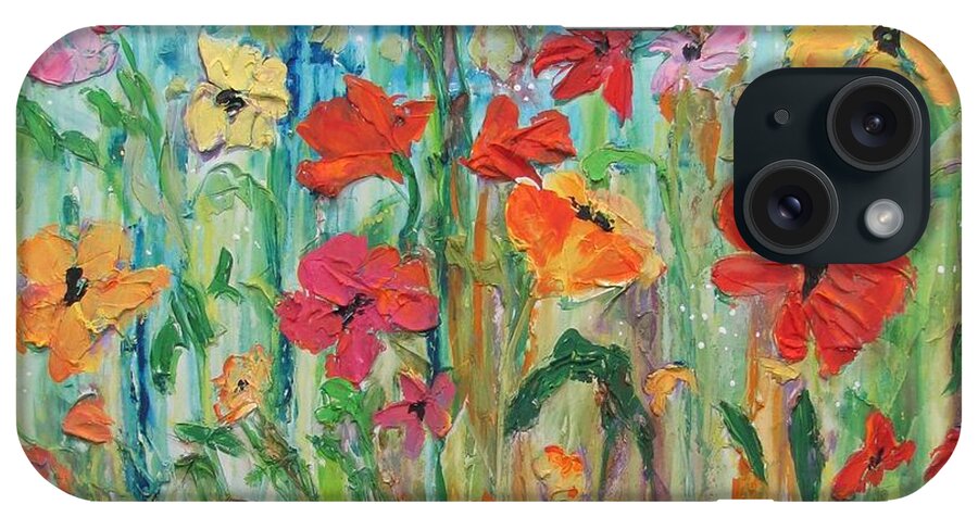 Flowers iPhone Case featuring the painting Happy Dance by Terri Einer