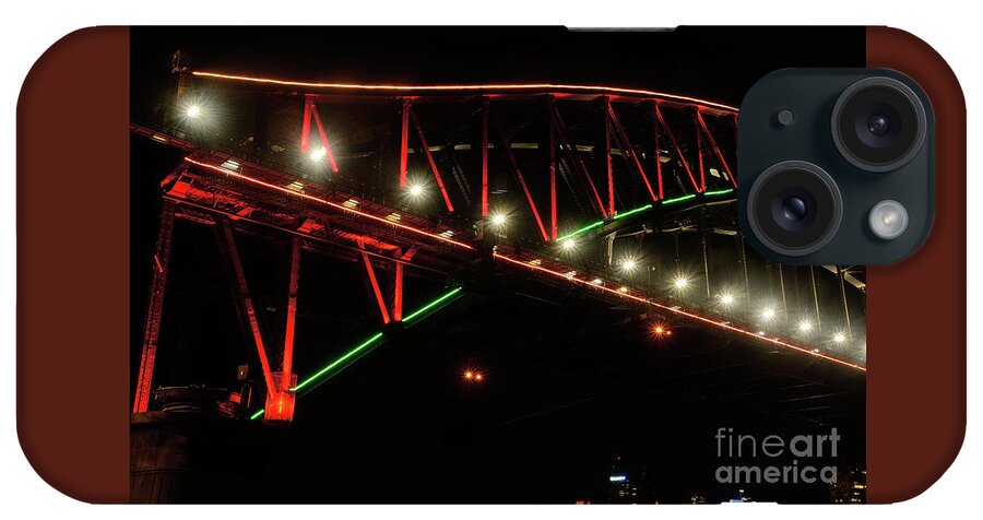 Harbour Bridge Green And Red iPhone Case featuring the photograph Harbor Bridge Green and Red by Kaye Menner by Kaye Menner