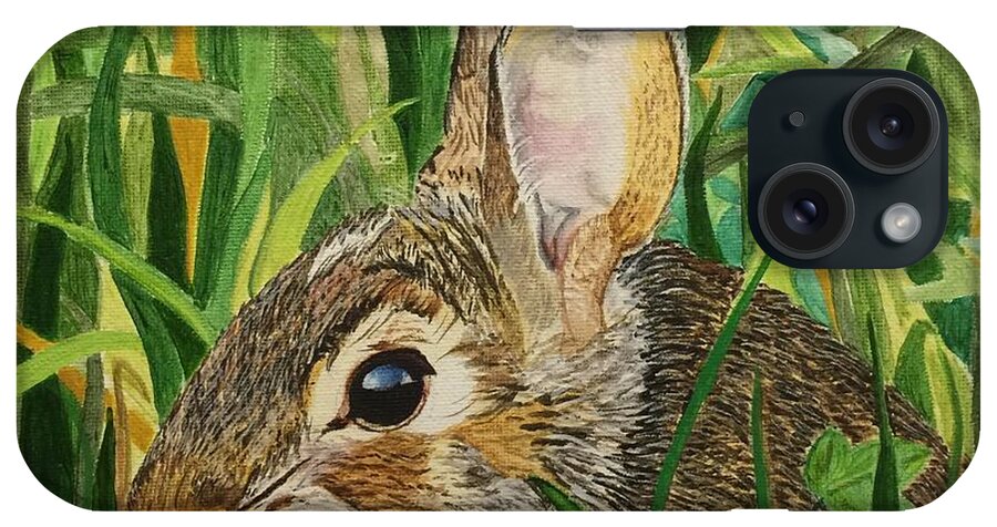 Rabbit iPhone Case featuring the painting Hare's Breath by Sonja Jones