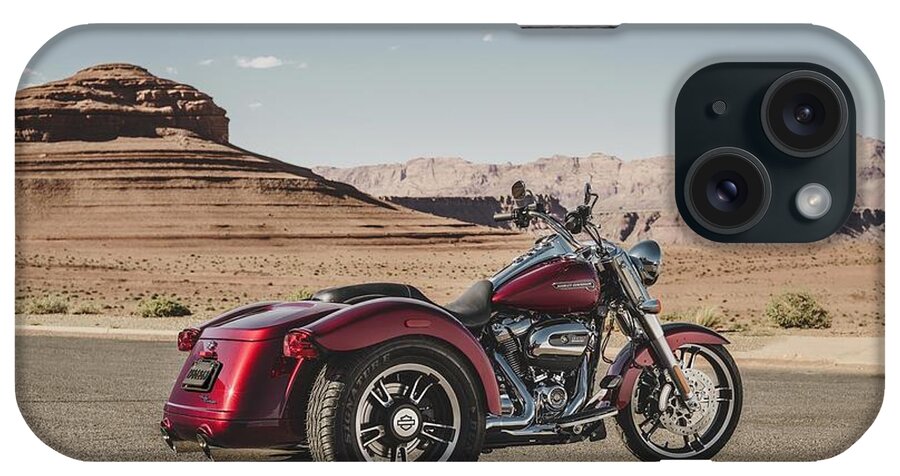 Harley-davidson Freewheeler iPhone Case featuring the digital art Harley-Davidson Freewheeler by Super Lovely