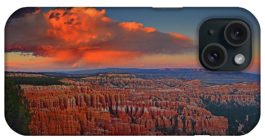 Moon Over Bryce National Park iPhone Case featuring the photograph Harvest Moon Over Bryce National Park by Raymond Salani III