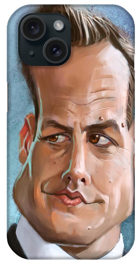 Suits iPhone Case featuring the painting Harvey Specter by Arie Van der Wijst
