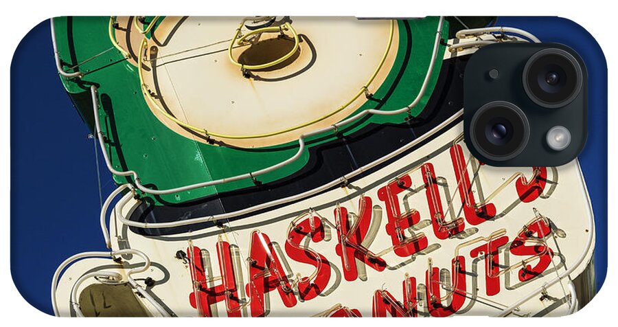 Donuts iPhone Case featuring the photograph Haskell's Donuts Sign #1 by Stephen Stookey